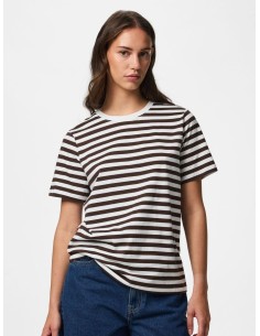 CAMISETA PCRIA RAYAS MARRÓN