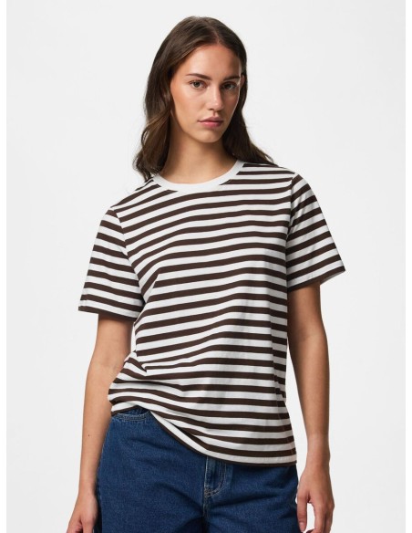 CAMISETA PCRIA RAYAS MARRÓN