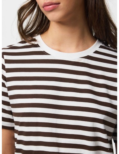 CAMISETA PCRIA RAYAS MARRÓN