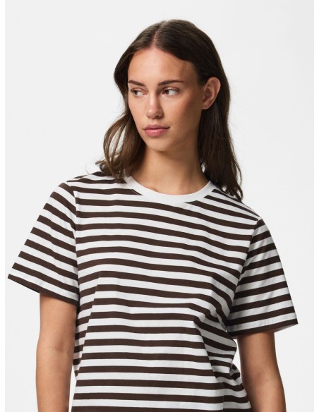 CAMISETA PCRIA RAYAS MARRÓN