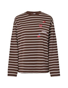CAMISETA RAYAS PCSADIE RAYAS MARRON PARCHES