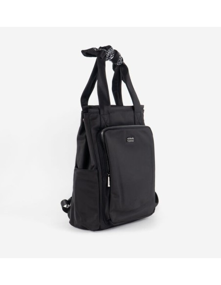 MOCHILA NYLON & BANDANA NEGRO