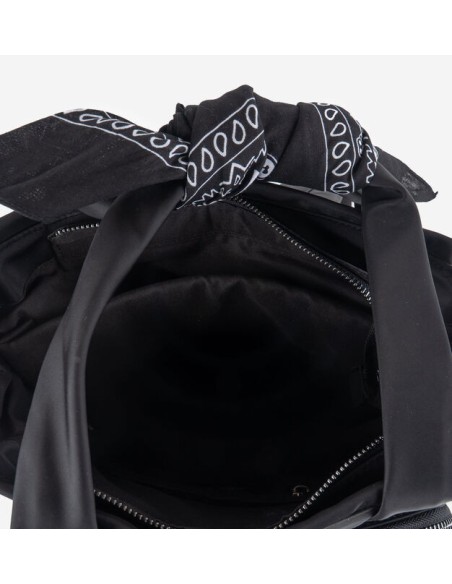 MOCHILA NYLON & BANDANA NEGRO
