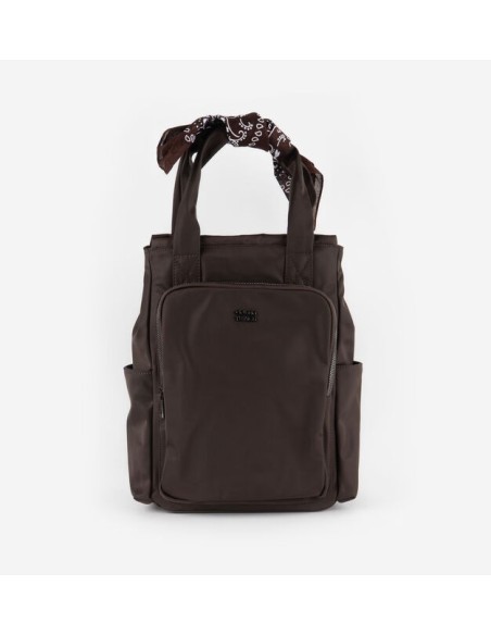 MOCHILA NYLON & BANDANA MARRON