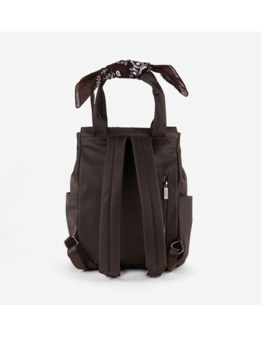 MOCHILA NYLON & BANDANA MARRON
