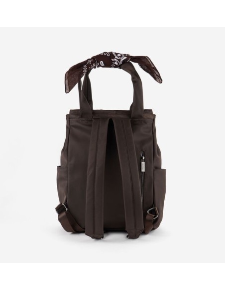 MOCHILA NYLON & BANDANA MARRON