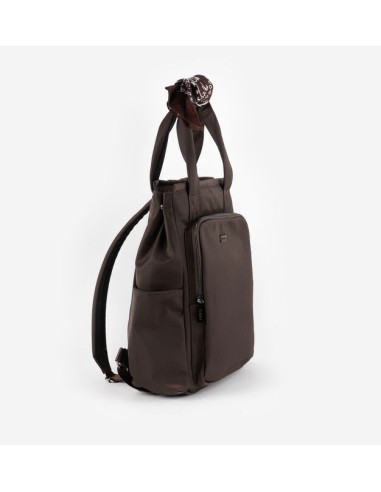 MOCHILA NYLON & BANDANA MARRON