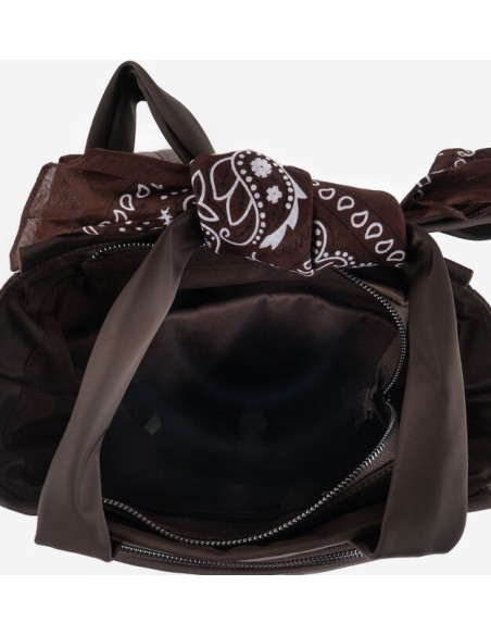 MOCHILA NYLON & BANDANA MARRON