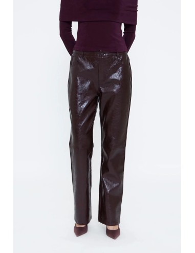 PANTALON CUERO SINTÉTICO BURDEOS