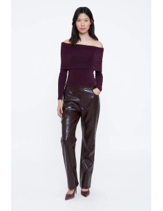PANTALON CUERO SINTÉTICO BURDEOS