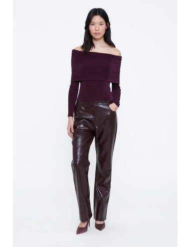 PANTALON CUERO SINTÉTICO BURDEOS