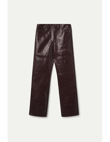 PANTALON CUERO SINTÉTICO BURDEOS