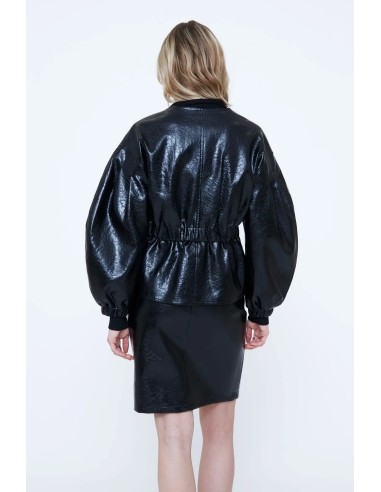 CHAQUETA DE PIEL SINTÉTICA NEGRA 11249