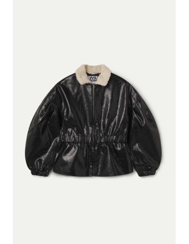 CHAQUETA DE PIEL SINTÉTICA NEGRA 11249
