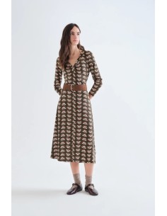 VESTIDO MIDI CON ESTAMPADO GEOMETRY 12002