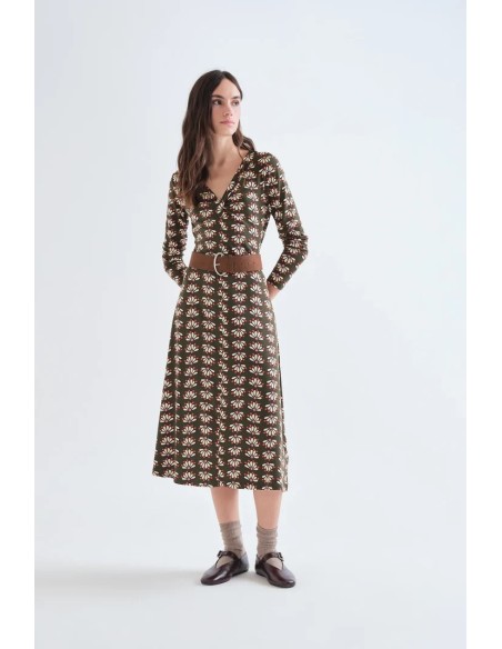 VESTIDO MIDI CON ESTAMPADO GEOMETRY 12002