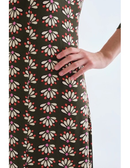 VESTIDO MIDI CON ESTAMPADO GEOMETRY 12002