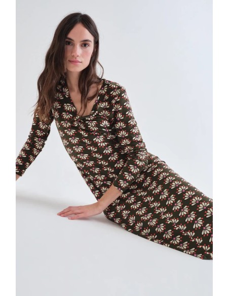 VESTIDO MIDI CON ESTAMPADO GEOMETRY 12002