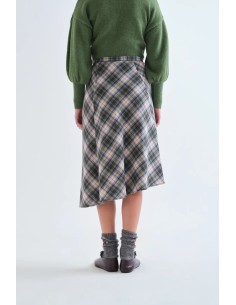 FALDA MIDI CUADROS VERDES 2