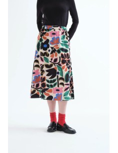 FALDA MIDI CON ESTAMPADO NEO GARDEN 12011