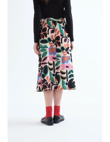 FALDA MIDI CON ESTAMPADO NEO GARDEN 12011
