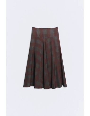 FALDA GALWAY CUADROS GRANATE