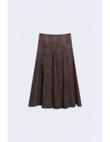 FALDA GALWAY CUADROS GRANATE