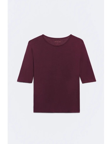 CAMISETA BERENJENA MODAL CUELLO