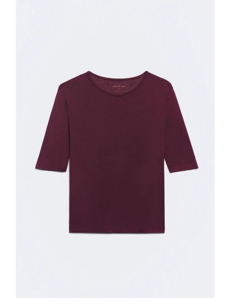 CAMISETA BERENJENA MODAL CUELLO