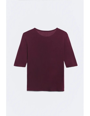 CAMISETA BERENJENA MODAL CUELLO