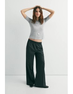 CAMISETA GRIS MODAL CUELLO