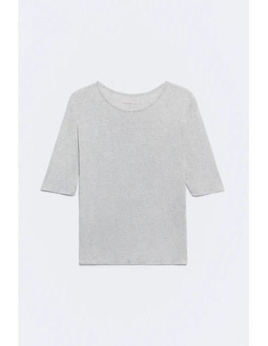 CAMISETA GRIS MODAL CUELLO