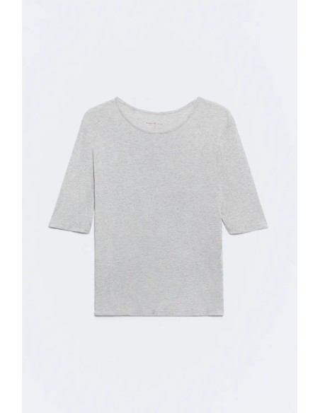 CAMISETA GRIS MODAL CUELLO