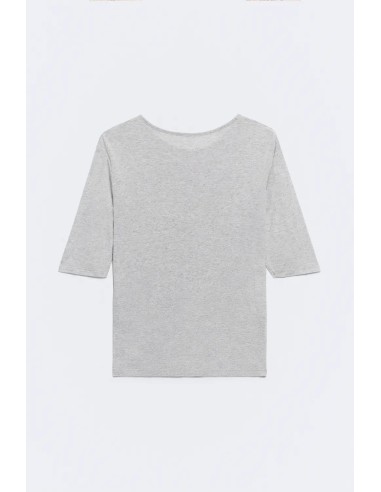 CAMISETA GRIS MODAL CUELLO