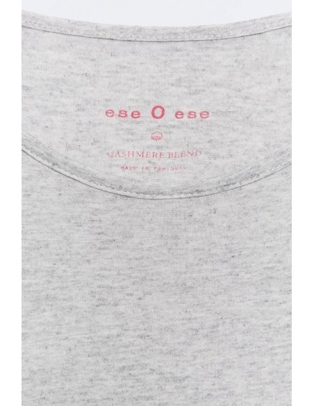 CAMISETA GRIS MODAL CUELLO