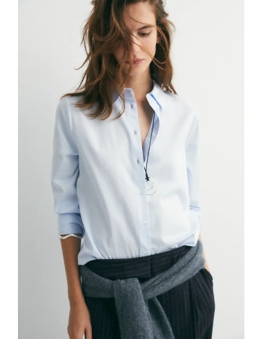 CAMISA MINIMAL ALGODON PAÑUELO AZUL