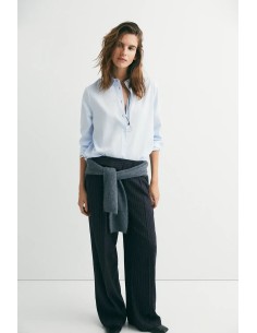 CAMISA MINIMAL ALGODON PAÑUELO AZUL 2