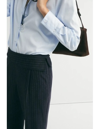 CAMISA MINIMAL ALGODON PAÑUELO AZUL