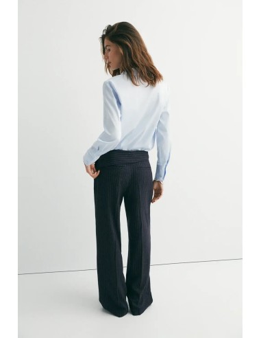 CAMISA MINIMAL ALGODON PAÑUELO AZUL