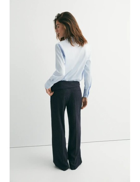 CAMISA MINIMAL ALGODON PAÑUELO AZUL
