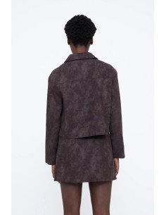 CHAQUETA PIEL EFECTO COCODRILO MARRON 11232 2