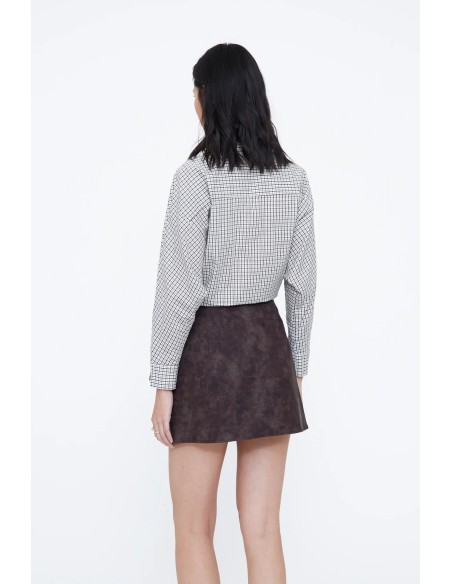 FALDA CORTA DE PIEL EFECTO COCODRILO 11233