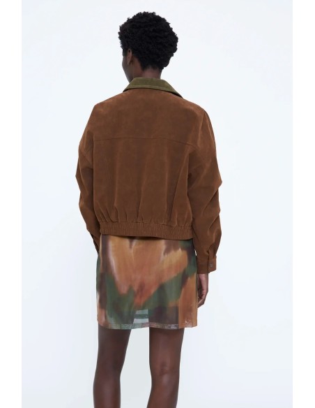 CHAQUETA ANTE MARRON CON BOLSILLOS 11282