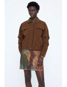 CHAQUETA ANTE MARRON CON BOLSILLOS 11282