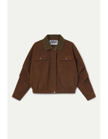 CHAQUETA ANTE MARRON CON BOLSILLOS 11282