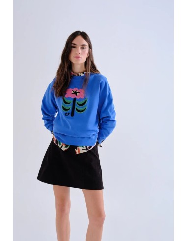 SUDADERA 100% ALGODON CON PARCHE FLORAL NEO GARDEN 42016