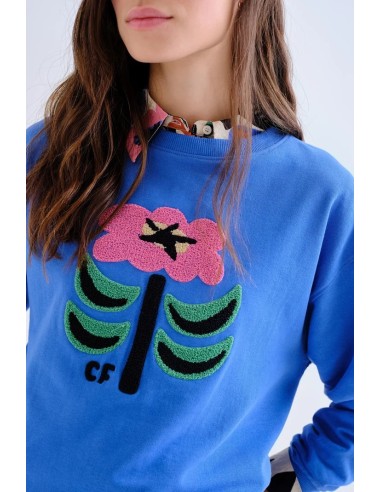 SUDADERA 100% ALGODON CON PARCHE FLORAL NEO GARDEN 42016