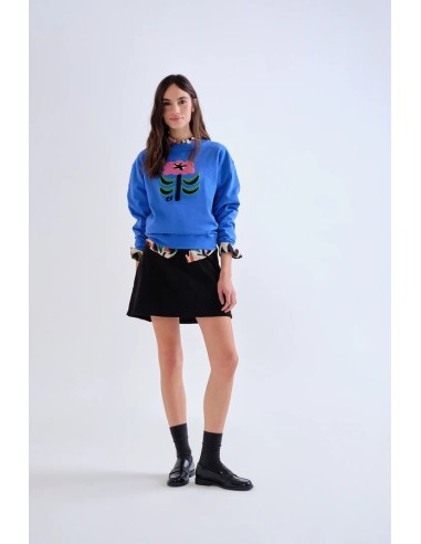 SUDADERA 100% ALGODON CON PARCHE FLORAL NEO GARDEN 42016