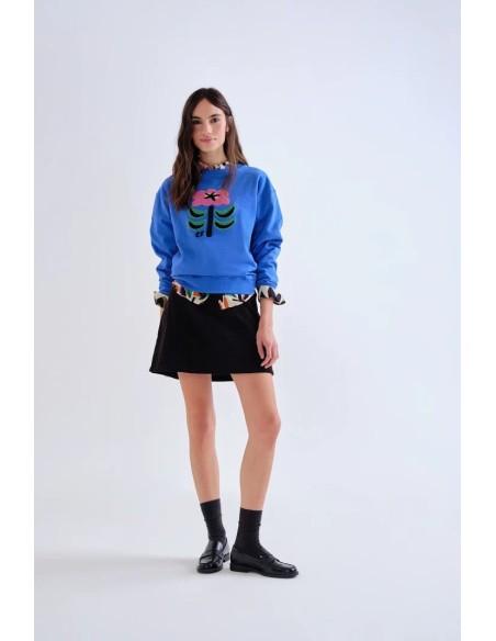 SUDADERA 100% ALGODON CON PARCHE FLORAL NEO GARDEN 42016