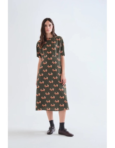VESTIDO MIDI CON ESTAMPADO VOLPE 11021